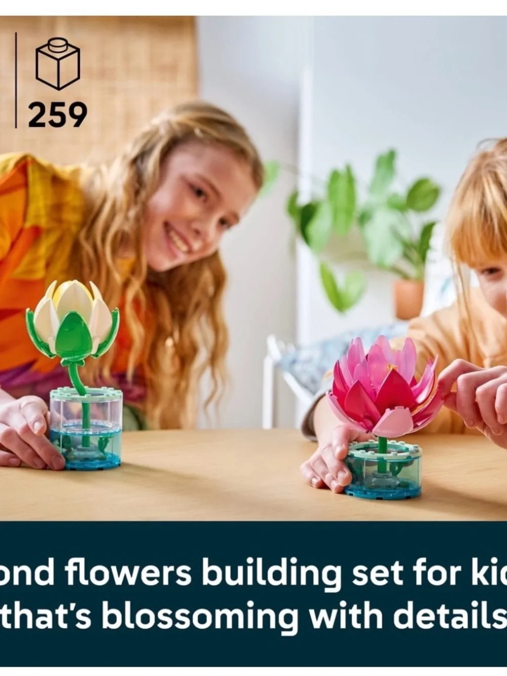 Lego Water Lilies Set — White, Purple & Yellow Blooms
